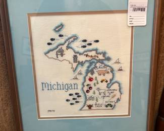 Michigan Framed Cross Stitch 