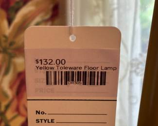 Yellow Toleware Floor Lamp