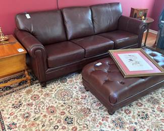 Area Rug, Leather Sofa
