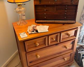 Converted Oil Lamp, Stanley Wood Side Table