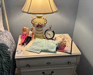 Barbies, White Side Table, Desk Clock, Decorative Lamp