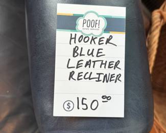 Hooker Blue Leather Recliner