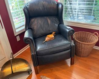 Basket, Hooker Blue Leather Recliner