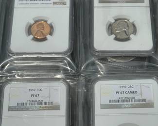 Item #308 Graded Coin Lot of 8