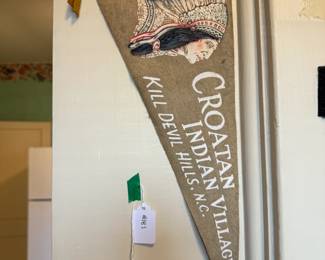 Item #181 Pennant from 'Croatan Indian Village', c. 1950s