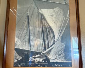 Item #136 1910 Photo of Sailing Ship, Good Condition, 26" 21"