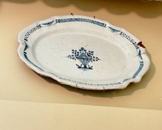 Item #152 French Platter, Cul Noir, Aged, Chipped and Moderate Crazing