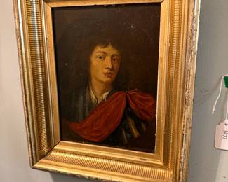 Item #73 Smaller Dutch Painting, Portrait of a Young Man', 18th C, Aged Good Condition, 12.5" 10.25" 2"