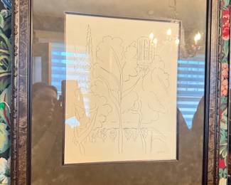 Item #199 1937 Etching of Notre-Dam Cathedral by Matisse, 24" 21"