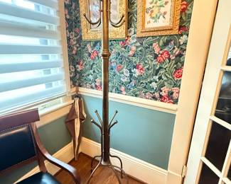 Item #195 Brass Coatrack, 1940s-50s