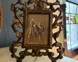 Item #15 Napoleon III Family Portrait, Good, Aged, H8" W5"