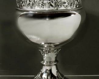 Item #224 1914 Sterling Silver Palace Goblets w/ Crest of French Empress Eugenie , Set of Two