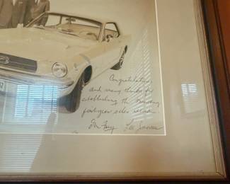 Item #173 Photograph of Lee Iacoca with 1965 Mustang c.1964 [Lotted with Item #174]