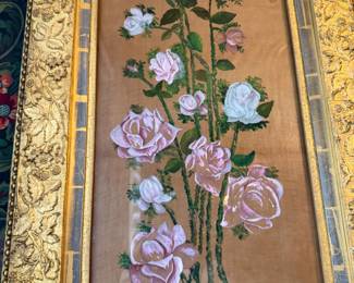 Item #196 Reverse Paint on Glass w/ Gilt Frame c.1880, 35" 20"