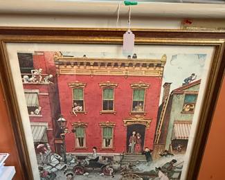 Item #166 Ford Advertisement Print by Norman Rockwell 'The Streets Were Never the Same'