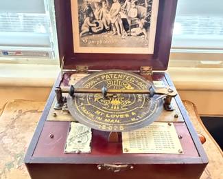 Item #32 1890s Imperial Symphonic Music Box, Good, Aged, Functional, H7" W8.75" D8"