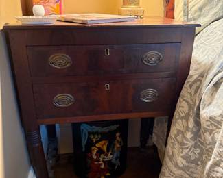 Item #129 1840 Side Table w/o Key, Good Condition, Aged, 30" 22" 15.5"