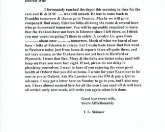 Item #280 Confederate Letter to Wife, c. 1862