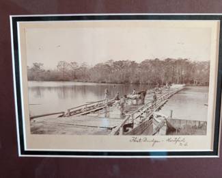 Item #170 Cabinet Card Photograph of Barrel Bridge in Hertford NC c. 1898-1900