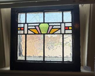 Item #5 Stained Glass , Cracked, H17.5" W19" D2"