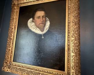 Item #52 Large Dutch Painting, Dutch Gentleman, 1580-1600, Aged , Good Condition 34.25" 33.5" 3"