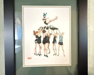 Item #84 Art Print and Accompanying Book, 'Badende', Cluca, Good Condition