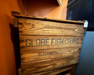 Item #188 Globe Fish Co. Inc. Crate, Sourced from Elizabeth City's Hattie Creef Boat