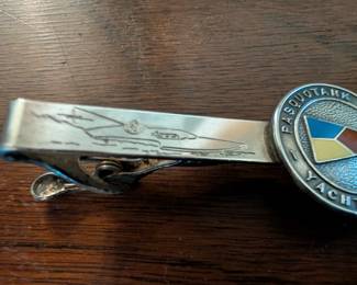 Item #268 Pasquotank Yacht Club Enamel & Sterling Tie Clip