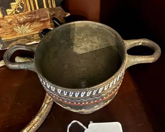 Item #233 Ancient Greek Pottery c. 300 BCE, Skyphos w/ Floral Motif