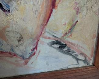 Item #283 Painting, 'Young Man with Angst'