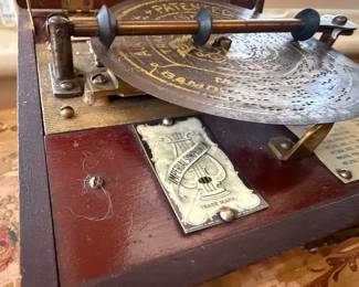 Item #32 1890s Imperial Symphonic Music Box, Good, Aged, Functional, H7" W8.75" D8"