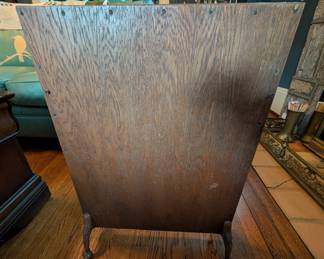 Item #16 Needlepoint Fireplace Screen, Minor Wear, H26.25" W18.5" D6.5"