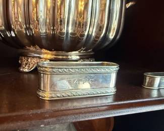 Item #242 Sterling Silver Napkin Ring w/ Monogram, Style 2