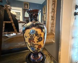 Item #36 1920s Cloisonne Floral Vase , Good, H8" W3.25"