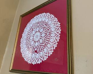 Item #105 Crochet Doiley, 1953, Aged, Good Condition