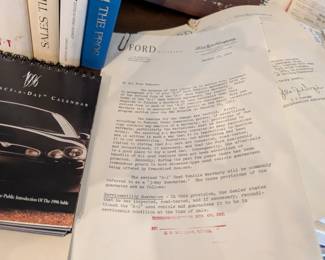 #272 Lot of Ford Dealer Paperwork (Sales Brochures, Books, LP records, 1965 Mustang Invoices, Dealership Sales Agreements from the 1950s & 60s)