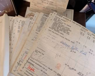 #272 Lot of Ford Dealer Paperwork (Sales Brochures, Books, LP records, 1965 Mustang Invoices, Dealership Sales Agreements from the 1950s & 60s)