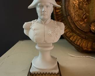 Item #7 Napoleonic Bust, Minor Chip on Hat, H5.75" W2' D2"