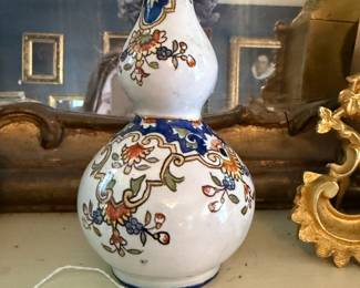 Item #11 Faience De Rouen Vase, Great Condition,H7" W3.75"