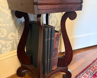 Item #74 1840s Table, Aged Good Condition, 27.5" 19" 15.5"