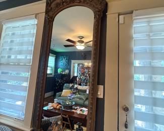 Item #33 Large Floral Design Rococo Mirror, Slightly Scuffed, H6' W27" D2"