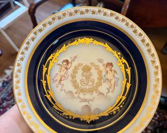 Item #210 Tuilerie Royal Porcelain Plate w/ Cherubs