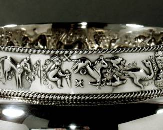 Item #224 1914 Sterling Silver Palace Goblets w/ Crest of French Empress Eugenie , Set of Two
