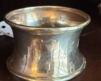 Item #241 Sterling Silver Napkin Ring w/ Monogram, Style 1