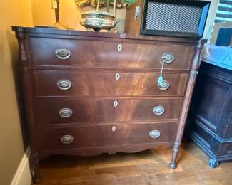 Item #98 Sheraton Chest, 1820-30, Aged Good Condition, 40.5" 43" 22"