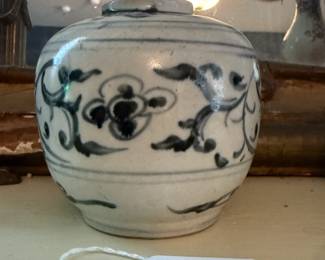 Item #10 Hoi An Pottery Short Jar, Great Aged, H3.75" W3.5"