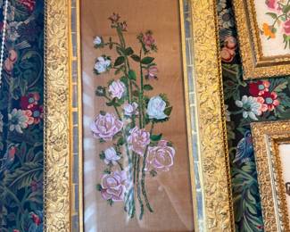 Item #196 Reverse Paint on Glass w/ Gilt Frame c.1880, 35" 20"