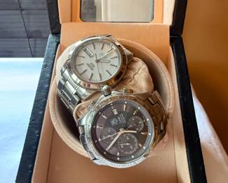 Item #107 TAG Heuer Watch Winder Box & Chronometer, ~2005 & Item #108 Seiko Wristwatch, ~1980
