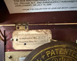 Item #32 1890s Imperial Symphonic Music Box, Good, Aged, Functional, H7" W8.75" D8"