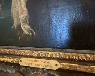 Item #71, Medium Dutch Painting, 'Drunken Dutch Man', 17th C, Aged Good Condition, 21" 18" 3.25"